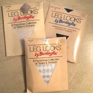 Three Pair of Women's Vintage Leg Looks Pantyhose by Burlington, Size: Long, NEW